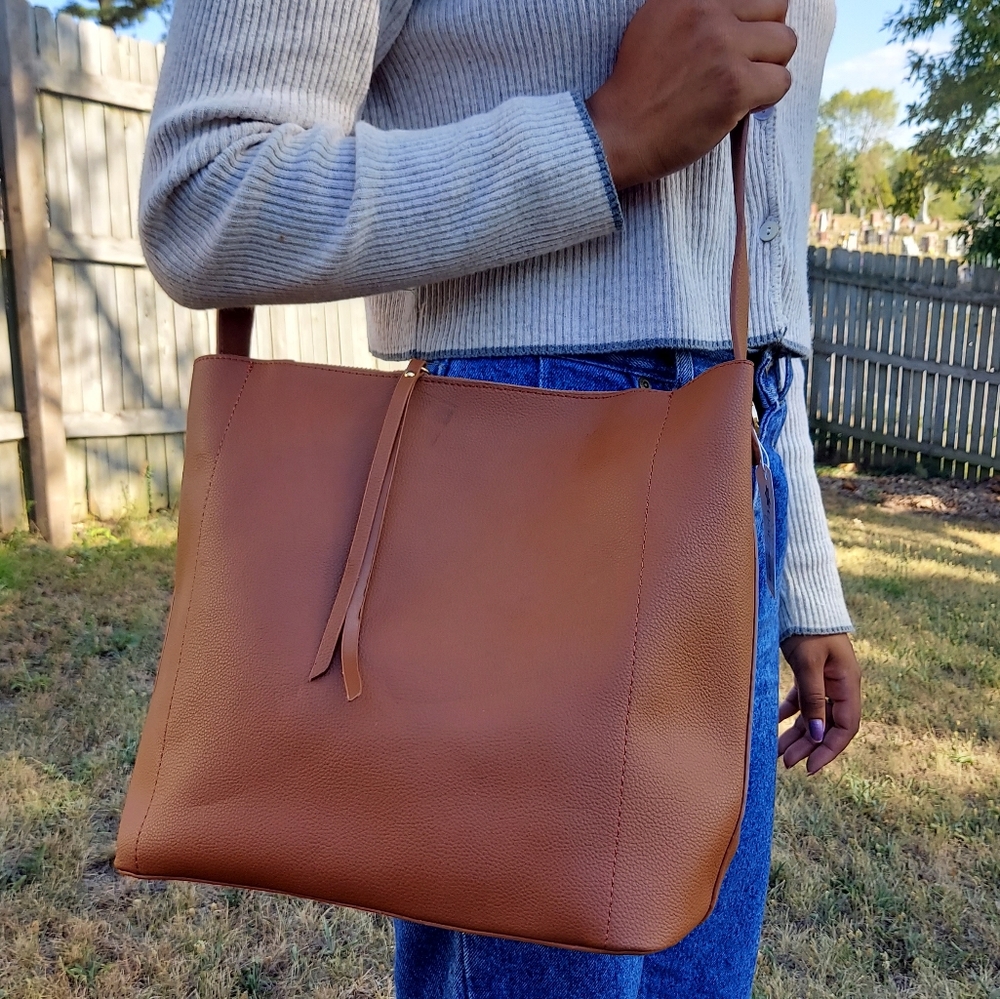 Brown Leather Carocol Totebag